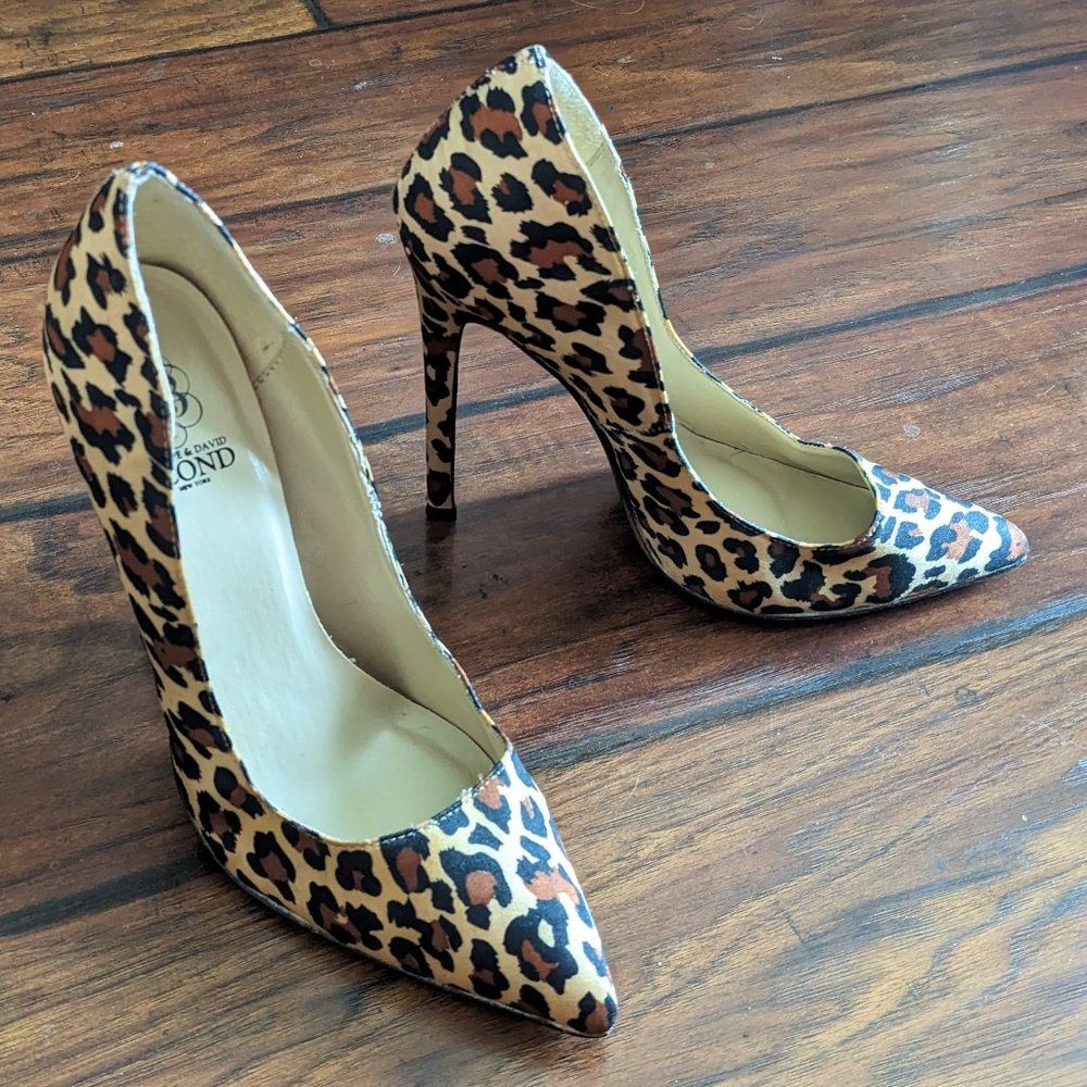 THE BLONDS Animal Print Satin Pumps